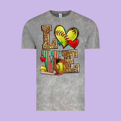 Love Softball Vintage Tee Designed By Zillion Design Studio