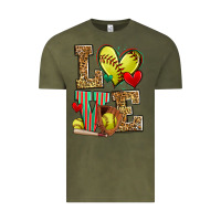 Vintage Olive love softball Vintage Tee - Zillion Design Studio