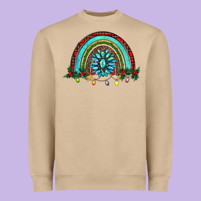 Gemstone Christmas Rainbow Heavyweight Sweatshirt Designed By Ranaportraitstore
