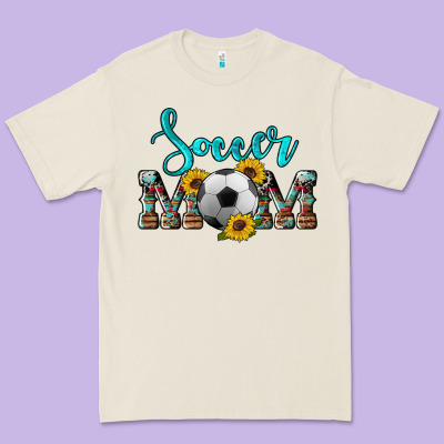 Western Leopard Cowhide Sunflowers  Glitter Mom Soccer Premium Tee Designed By Artiststas