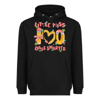 Black little miss 100 days smarter Heavyweight Hoodie - MaliasSmallBusiness