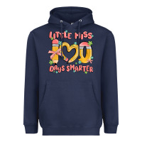 Navy little miss 100 days smarter Heavyweight Hoodie - MaliasSmallBusiness