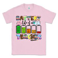 Bubblegum Pink battery life of a teacher Classic Tee - AdoDesignShop