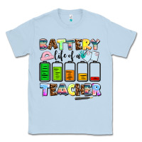 Dusty Blue battery life of a teacher Classic Tee - AdoDesignShop