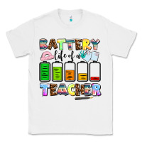 White battery life of a teacher Classic Tee - AdoDesignShop