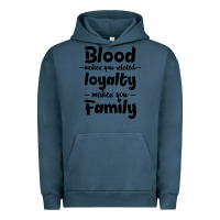 Pigment Midnight Navy Blood Makes You Related Makes You Family Urban Hoodie - Bettercallsaul