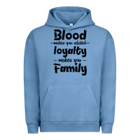 Pigment Pebble Blue Blood Makes You Related Makes You Family Urban Hoodie - Bettercallsaul