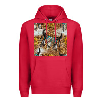 Cardinal Western Bull Skull And Sunflowers With Leopard Seamless Pattern Premium Hoodie - BundleAndBundleShop