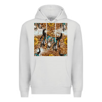 Dove Grey Western Bull Skull And Sunflowers With Leopard Seamless Pattern Premium Hoodie - BundleAndBundleShop