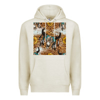 Oatmeal Heather Western Bull Skull And Sunflowers With Leopard Seamless Pattern Premium Hoodie - BundleAndBundleShop