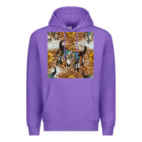 Purple Western Bull Skull And Sunflowers With Leopard Seamless Pattern Premium Hoodie - BundleAndBundleShop