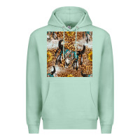 Seafoam Western Bull Skull And Sunflowers With Leopard Seamless Pattern Premium Hoodie - BundleAndBundleShop
