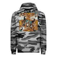 Slate Camo Western Bull Skull And Sunflowers With Leopard Seamless Pattern Premium Hoodie - BundleAndBundleShop