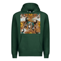Sports Green Western Bull Skull And Sunflowers With Leopard Seamless Pattern Premium Hoodie - BundleAndBundleShop