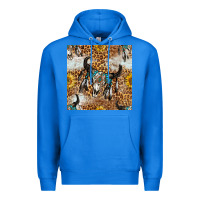True Royal Western Bull Skull And Sunflowers With Leopard Seamless Pattern Premium Hoodie - BundleAndBundleShop
