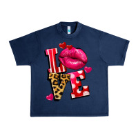 Navy love lips Urban Heavy Tee - FaDigitalArtStudio