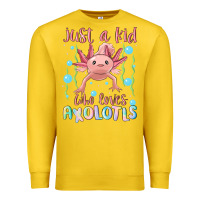 Lemon just a kid who loves axolotls Premium Sweatshirt - MaliasSmallBusiness