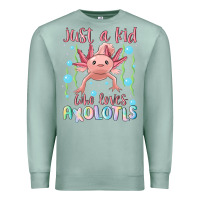 Seafoam just a kid who loves axolotls Premium Sweatshirt - MaliasSmallBusiness