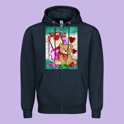 Candy Jar With Bear  Air Zipper Hoodie Designed By Adodesignshop
