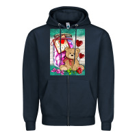 Navy candy jar with bear  air Zipper Hoodie - AdoDesignShop