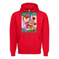 Red candy jar with bear  air Zipper Hoodie - AdoDesignShop