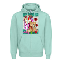 Seafoam candy jar with bear  air Zipper Hoodie - AdoDesignShop