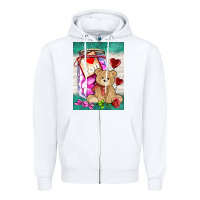 White candy jar with bear  air Zipper Hoodie - AdoDesignShop