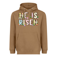 Toasted Coconut he is risen Heavyweight Hoodie - MaliasSmallBusiness
