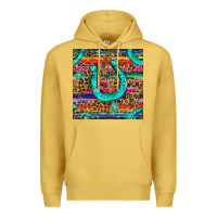 Antique Gold Western Horseshoe And Arrow With Leopard And Serape Seamless Pattern Premium Hoodie - BundleAndBundleShop