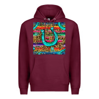 Burgundy Western Horseshoe And Arrow With Leopard And Serape Seamless Pattern Premium Hoodie - BundleAndBundleShop