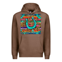 Chestnut Western Horseshoe And Arrow With Leopard And Serape Seamless Pattern Premium Hoodie - BundleAndBundleShop