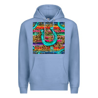 Colony Blue Western Horseshoe And Arrow With Leopard And Serape Seamless Pattern Premium Hoodie - BundleAndBundleShop
