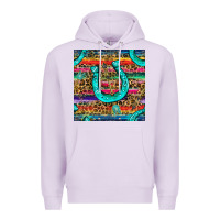 Lilac Western Horseshoe And Arrow With Leopard And Serape Seamless Pattern Premium Hoodie - BundleAndBundleShop