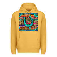 Mustard Western Horseshoe And Arrow With Leopard And Serape Seamless Pattern Premium Hoodie - BundleAndBundleShop