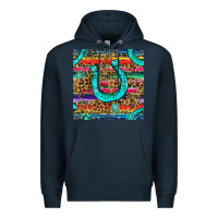 Navy Western Horseshoe And Arrow With Leopard And Serape Seamless Pattern Premium Hoodie - BundleAndBundleShop