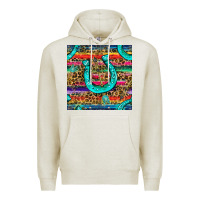 Oatmeal Heather Western Horseshoe And Arrow With Leopard And Serape Seamless Pattern Premium Hoodie - BundleAndBundleShop
