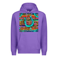 Purple Western Horseshoe And Arrow With Leopard And Serape Seamless Pattern Premium Hoodie - BundleAndBundleShop
