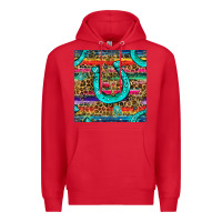 Red Western Horseshoe And Arrow With Leopard And Serape Seamless Pattern Premium Hoodie - BundleAndBundleShop