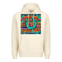 Sandshell Western Horseshoe And Arrow With Leopard And Serape Seamless Pattern Premium Hoodie - BundleAndBundleShop