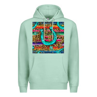 Seafoam Western Horseshoe And Arrow With Leopard And Serape Seamless Pattern Premium Hoodie - BundleAndBundleShop