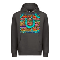 Smoke Western Horseshoe And Arrow With Leopard And Serape Seamless Pattern Premium Hoodie - BundleAndBundleShop