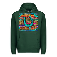 Sports Green Western Horseshoe And Arrow With Leopard And Serape Seamless Pattern Premium Hoodie - BundleAndBundleShop