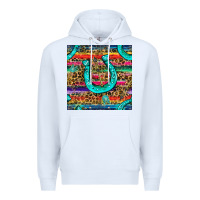 White Western Horseshoe And Arrow With Leopard And Serape Seamless Pattern Premium Hoodie - BundleAndBundleShop