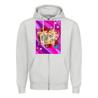 Dove Grey playing cards with pearls and glitter air Zipper Hoodie - AdoDesignShop