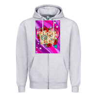Heather Grey playing cards with pearls and glitter air Zipper Hoodie - AdoDesignShop
