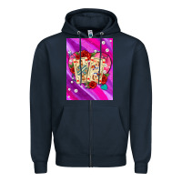 Navy playing cards with pearls and glitter air Zipper Hoodie - AdoDesignShop