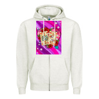 Oatmeal Heather playing cards with pearls and glitter air Zipper Hoodie - AdoDesignShop