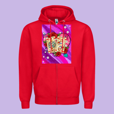 Playing Cards With Pearls And Glitter Air Zipper Hoodie Designed By Adodesignshop