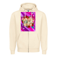 Sandshell playing cards with pearls and glitter air Zipper Hoodie - AdoDesignShop