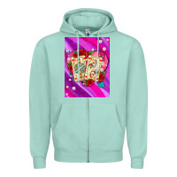 Seafoam playing cards with pearls and glitter air Zipper Hoodie - AdoDesignShop